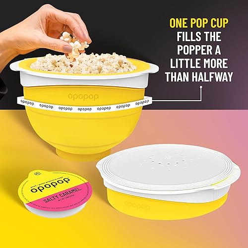 Miniatura 18 de Opopop Palomitas de maíz para microondas - Pop Cups Pickle Monster, paquete de 6, granos de maíz gourmet sin OMG y sabor a palomitas de maíz
