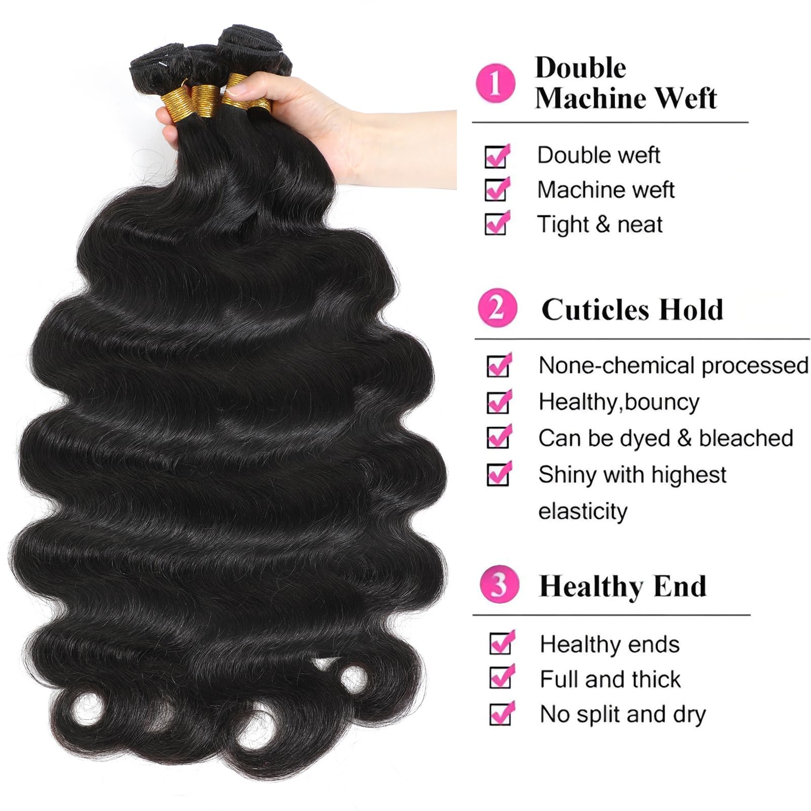 30 inch bundles! Brazilian hair Body Wave I Tip Microlinks Human Hair Extensions for Women  main image 2