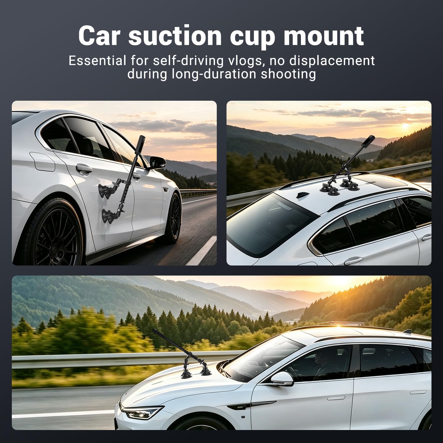 3-in-1 Suction Cup Car Mount, Pole, Interior, Handlebar, Insta360 X5 image 2