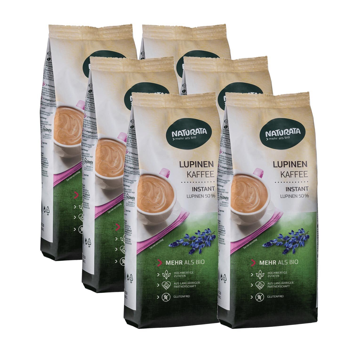 Lupinenkaffee, instant, Nachfüllbeutel 6 x 200 g