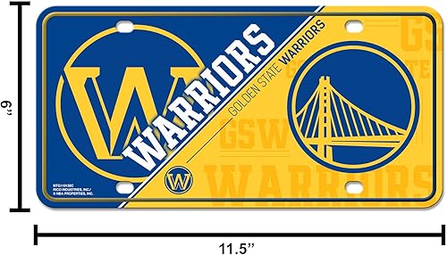 Miniatura 52 de Rico Industries Etiqueta de metal de baloncesto de la NBA de 6 x 12 pulgadas, ideal para camiones/coches/SUV