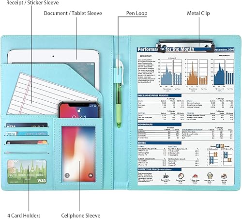 Vista 23 de WAVEYU Funda tipo cartera para mujer, bonita carpeta de cubierta de padfolio, organizador de documentos legales para Girasol