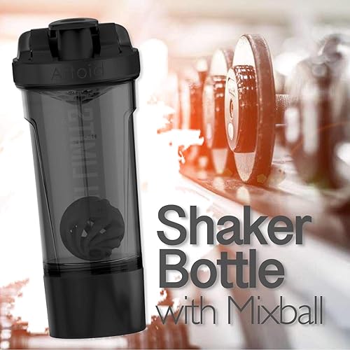 Miniatura 7 de Artoid Mode Inspirational Fitness Workout Sports Protein Shaker Botella de 24 onzas, tecnología de mezcla dual con bolas agitadoras y rejillas de