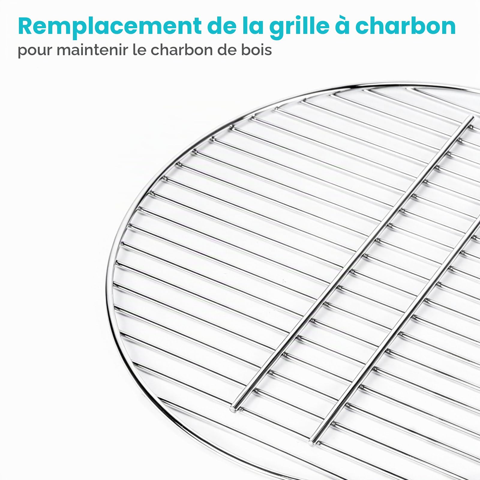 Grille à charbon de 43 cm de diamètre (pas de grille), remplacement pour barbecue au charbon de bois Weber 57 cm, One-Touch, Performer, Bar-B-Kettle, Master-Touch, compatible avec Weber 7441