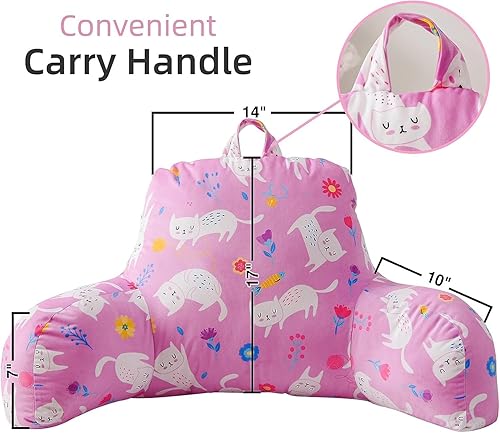 Miniatura 3 de Btargot Almohada de lectura para cama con cuña de dibujos animados para niños, cojín de descanso con brazos  Soporte de espalda para sentarse en la