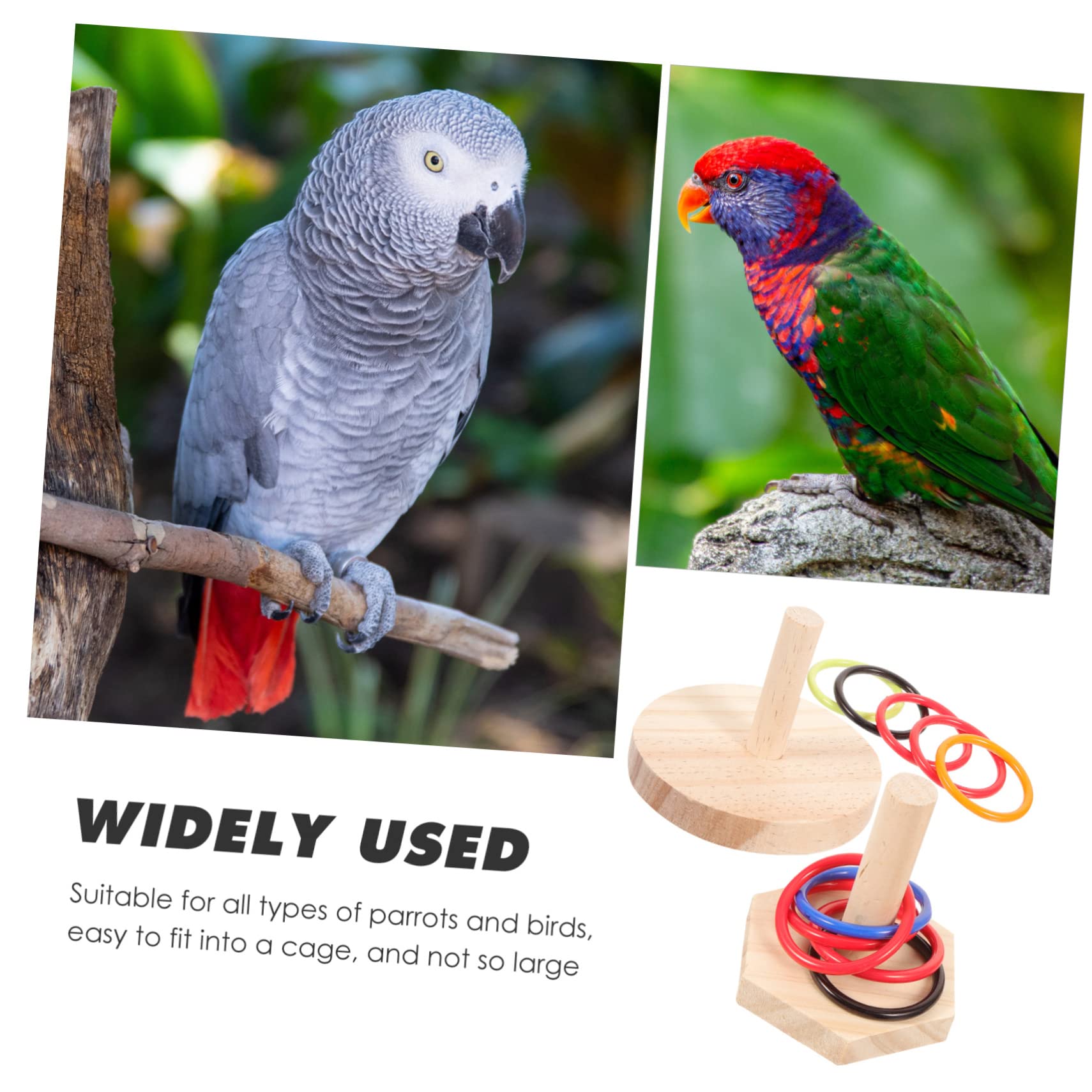 Happyyami 8sätze Parrot Training Toy Teiliges Intelligenzspielzeug Für Vögel Bestehend Aus Holzringen Für Papageien Und Wellensittiche Fördert Spiel Und Gesundheit
