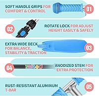 Vista 53 de BELEEV Patinete A1 para niños de 2 a 6 años, 3 ruedas para niños y niñas, ruedas iluminadas, altura ajustable, inclinación para conducir, cubierta