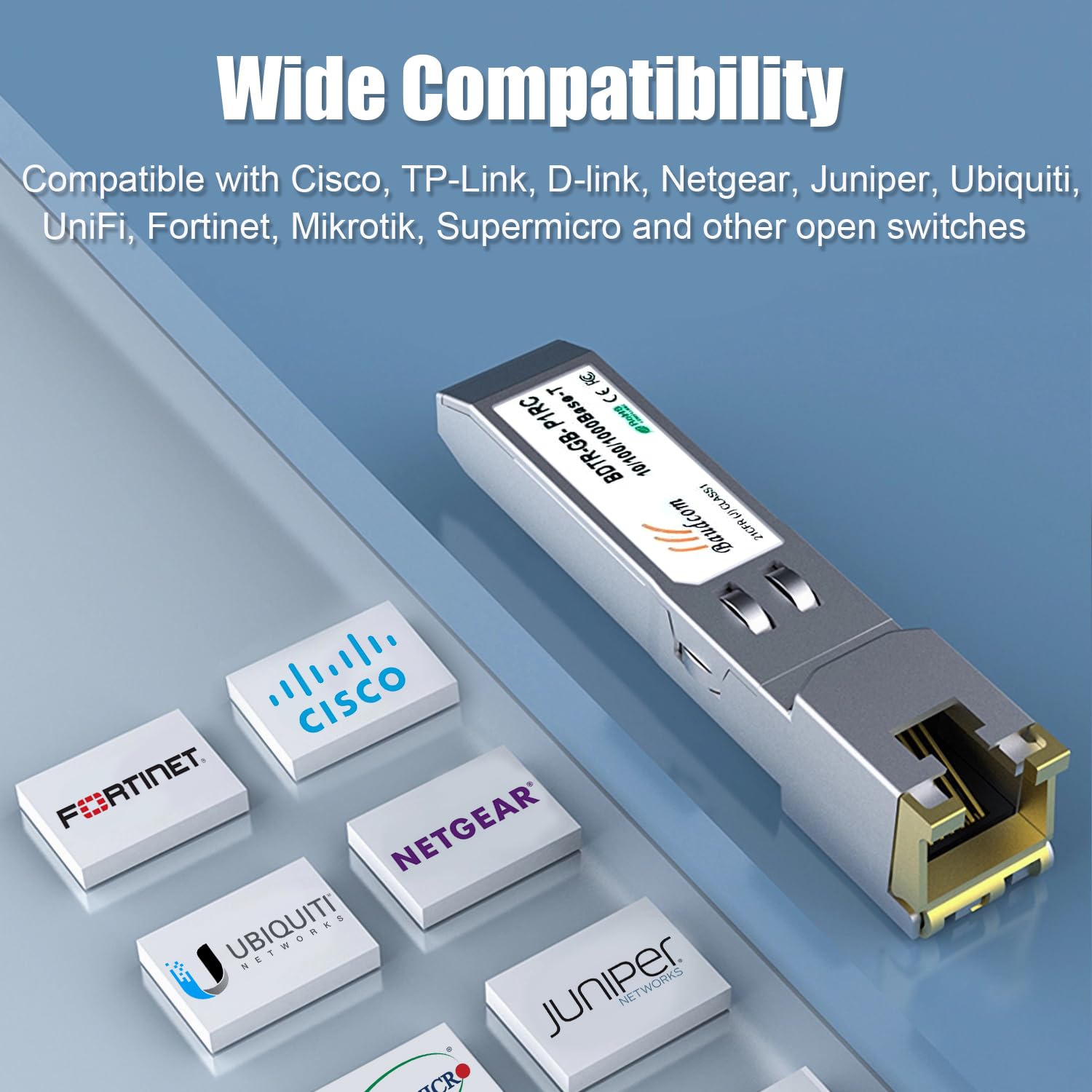 Modulo SFP 1G RJ45 Mini-Gbic 100m Ricetrasmettitore Rame 1000Base-T Compatibile Cisco GLC-T SFP-GE-T