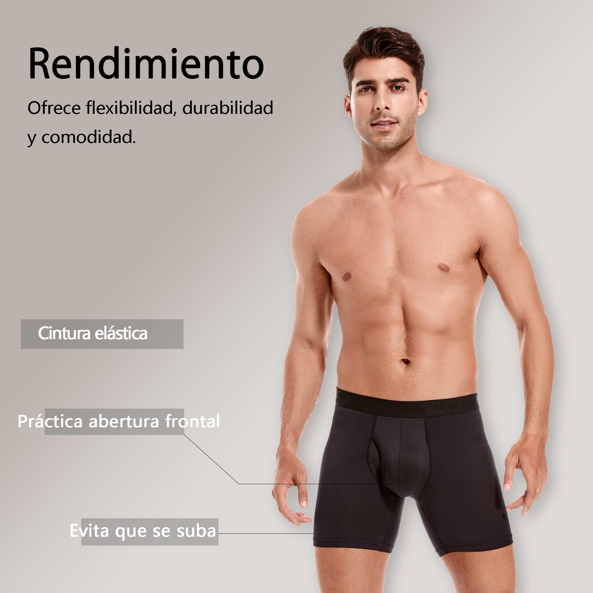 Calzoncillos Largos Deportivos para Hombre, Ropa Interior Funcional, Pack de 6 Piezas, Pantalones Cortos de Compresión con Apertura para Hombres
