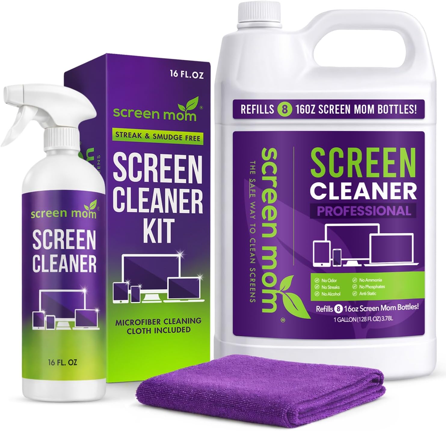 Complete Bundle Screen Cleaner Kit with Microfiber Cloth