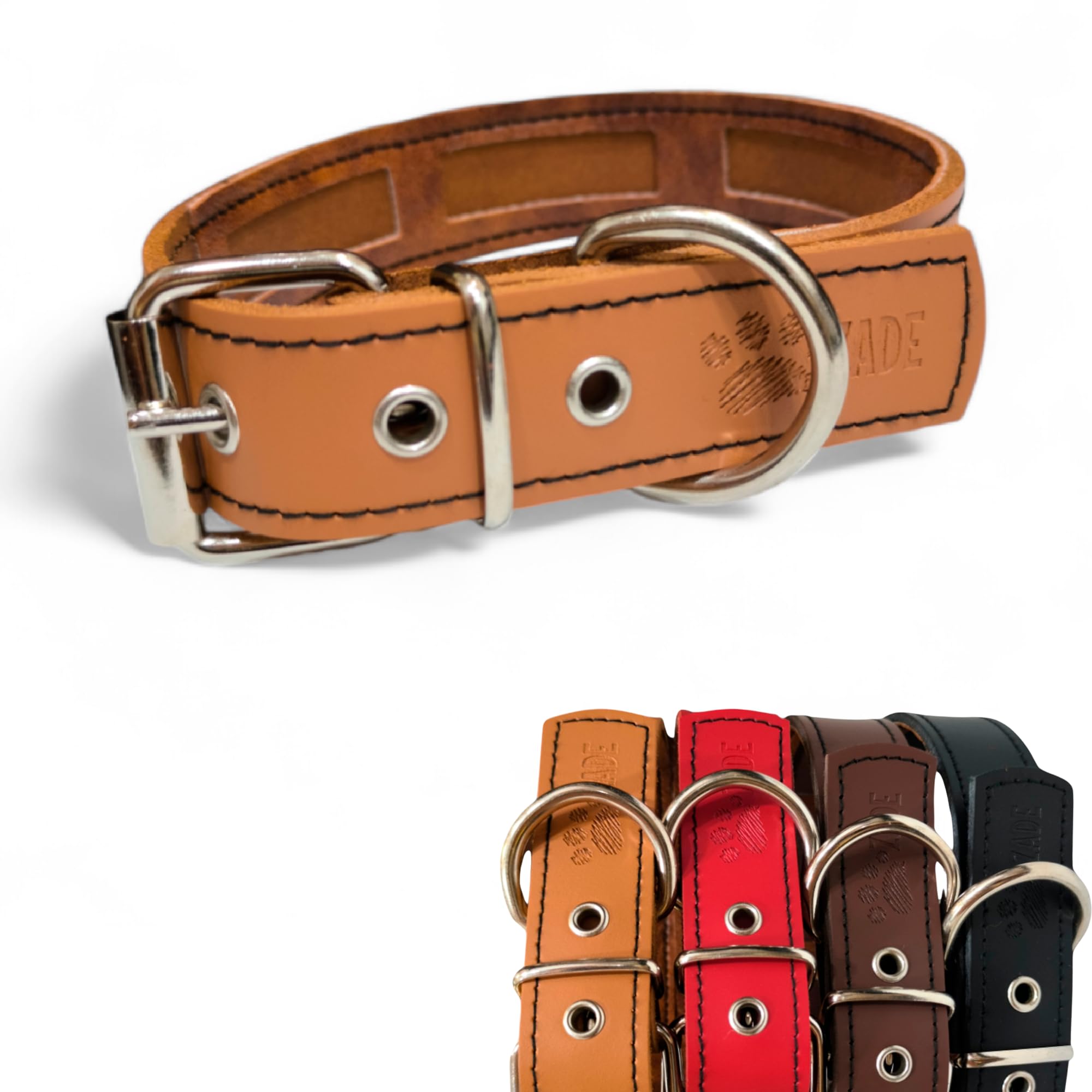 ZADE Collares Perros Funda Antiparasitario - Collares Antiparasitos Perro - Collar Perro Grande Collar Perro Mediano Collar Perro Pequeño - Collar Antipulgas y Garrapatas - Collar Perro Cuero (C,M)