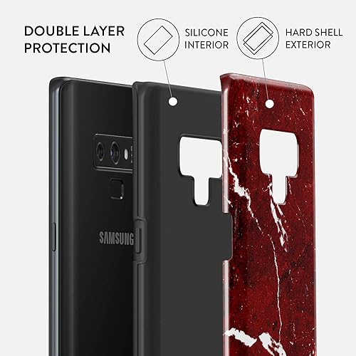 Miniatura 2 de BURGA - Carcasa rígida para Samsung Galaxy Note 9 (incluye carcasa de silicona y carcasa de silicona de doble capa), color negro y dorado