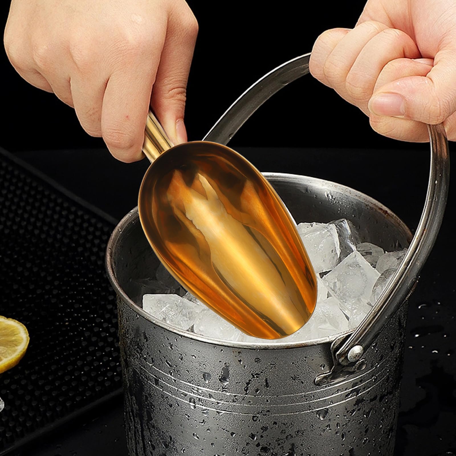 Operitacx Edelstahl Eiswürfelzange Und Schaufel Set 7.5 Zoll Eisschaufel Mit 4 Zoll Lebensmittelzange Für Küche Und Gastronomie Multifunktionale Küchenutensilien