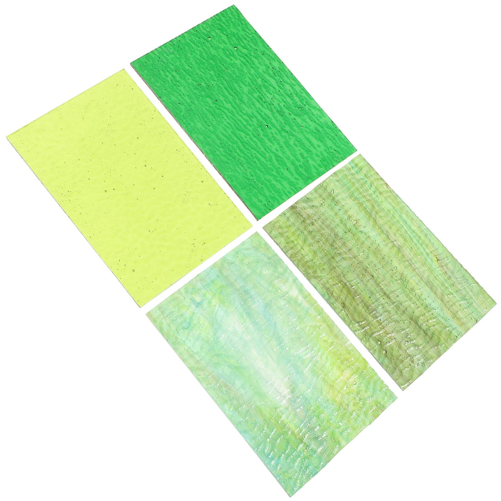 4 Pezzi Lastre di Vetro per Mosaico Texture a Onde D'acqua, Materiale Vetro Colorato Facile da Incastonare per Decorazioni Artistiche Fai da Te