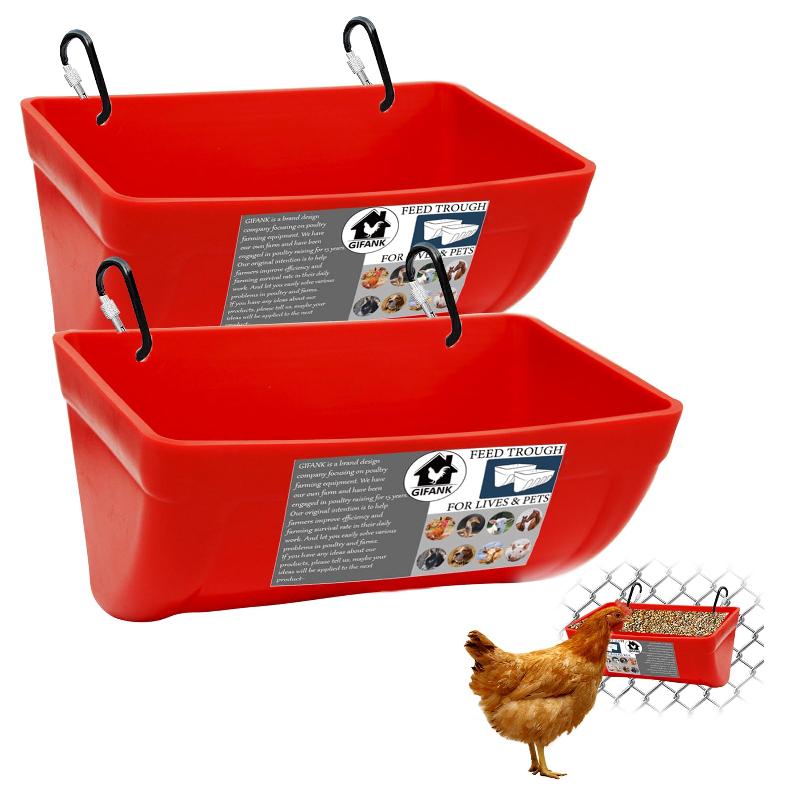 Feeimer Zum Aufhängen Von Hühnern Für Enten, Ferkel Ziegenfutterstation, Gefluegel, Futterbehaelter Fuer Viehfuttertrog, Wassereimer (blau 4) 81657175