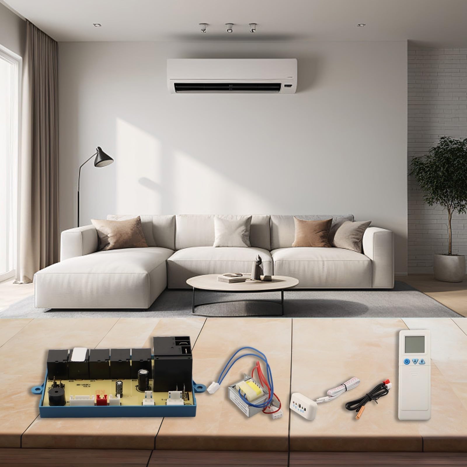 Panel de placa del sistema de control de aire acondicionado, con múltiples modos de trabajo, pantalla digital de control de temperatura, para unidades de CA HVAC 3 velocidades de