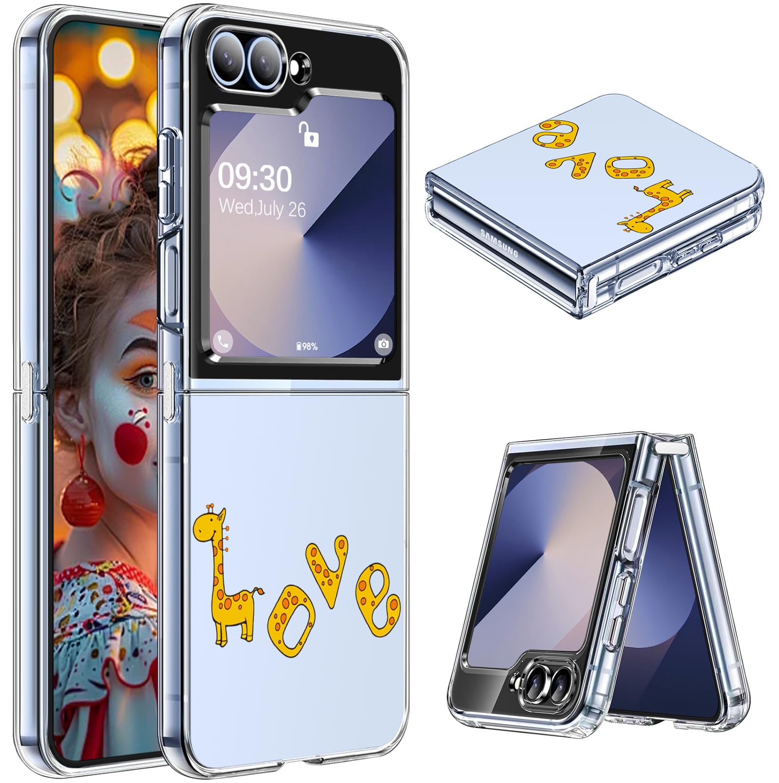 for Samsung Z Flip 6 Case Slim Case Crystal Clear for Samsung Galaxy Z Flip 6 5G Ultra Thin Soft TPU Z Flip 6 Phone Case Anti-Scratch Transparent Shockproof Protective Cover (C)