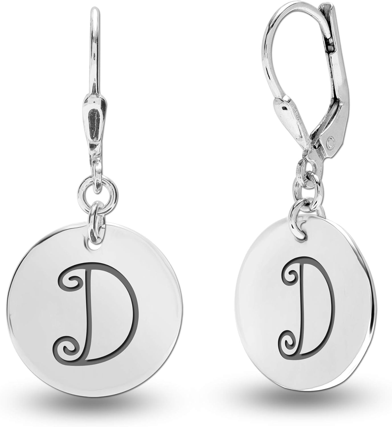 LeCalla Personalized Customized Engraved Name Jewelry Earrings for Women Teen