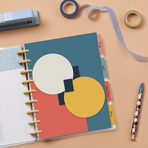 Miniatura 6 de Avery 25488 - Divisores de planificador para planificadores Happy Planner de 9 discos, juego de 4 pestañas, diseño retro geo, 1 juego (25488)