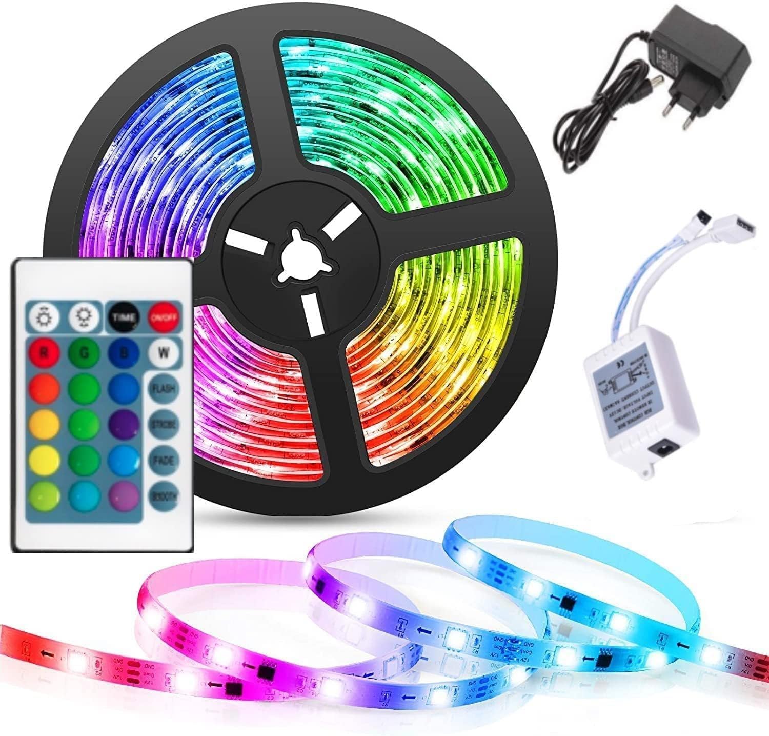 Dream Sight 5 Meter Waterproof Multi-Color RGB Led Strip Light with Remote Control Wireless Color Changing Light for Bedroom, Ceiling, Kitchen, Tv Backlight (Multicolor)