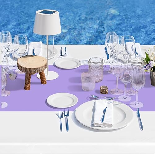 Miniatura 5 de Oudain 3 manteles desechables de plástico de 54 x 108 pulgadas, para mesas rectangulares, impermeables, para baby shower, boda, cumpleaños,