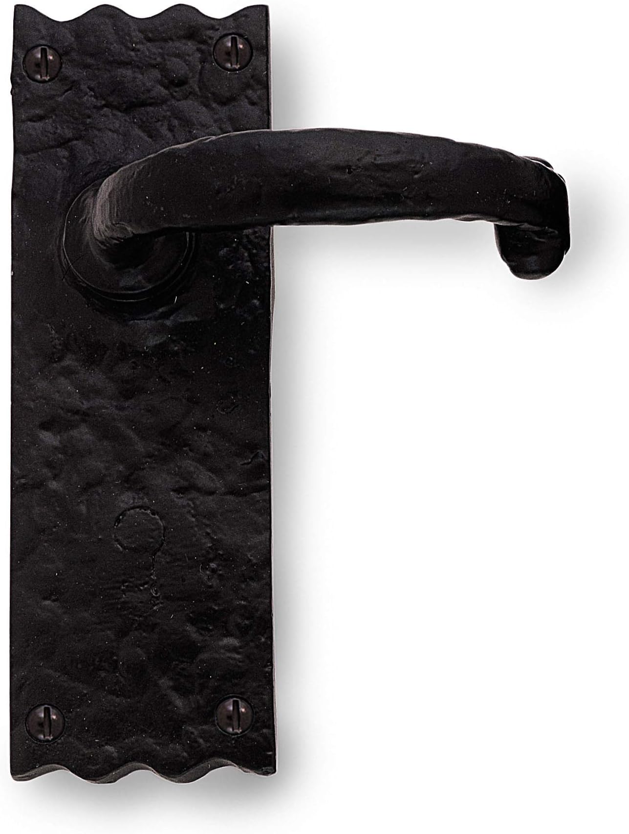 Traditional Cast Iron Lever Latch Long Plate 150mm X 50mm Black Antique