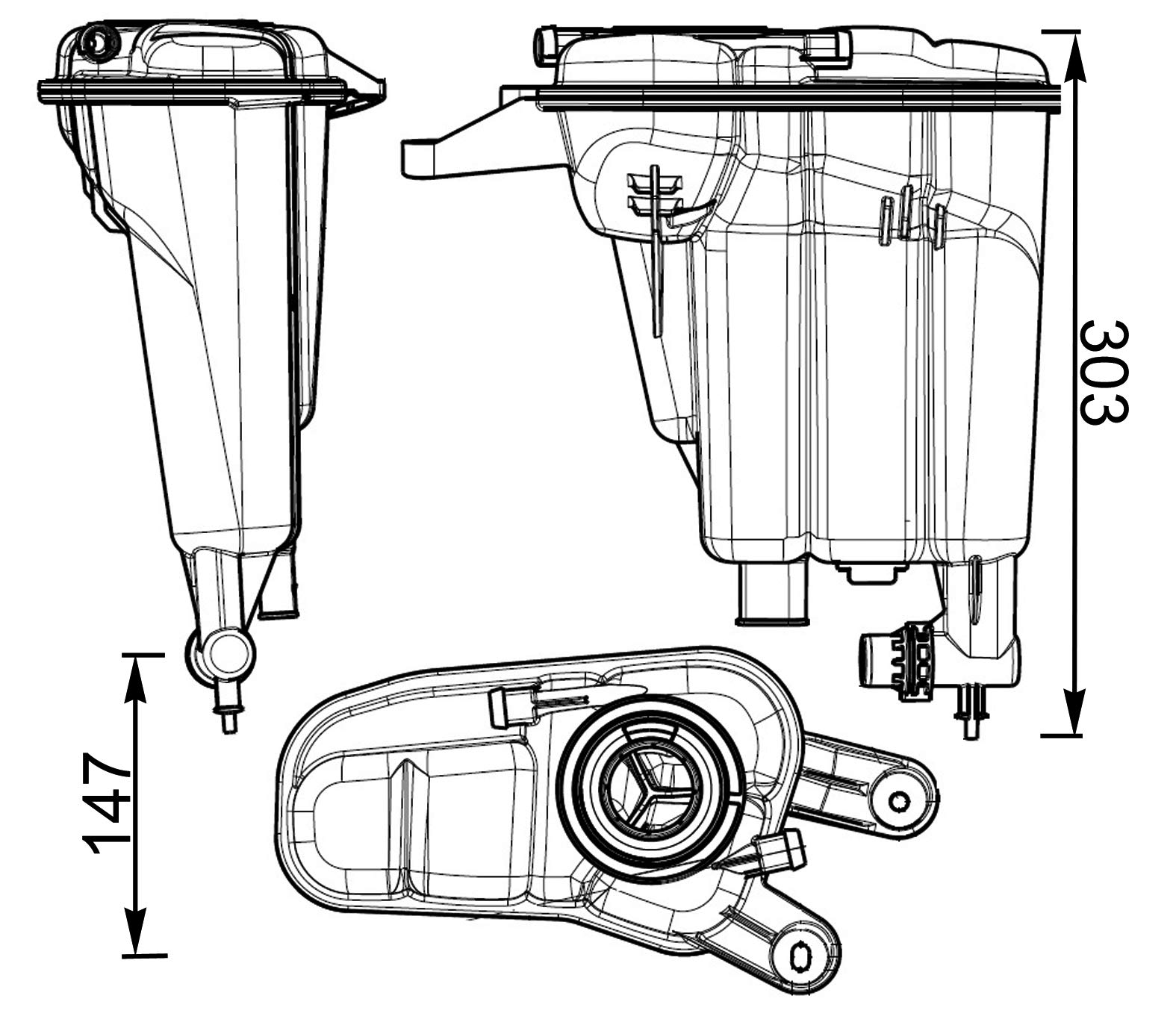 MAHLE Serbatoio compensazione, Refrigerante CRT95000S Compatibile con: AUDI A4 Allroad B8, A4 B8, A4 B8 Avant, A5, A5 Cabriolet, A5 Sportback, Q5