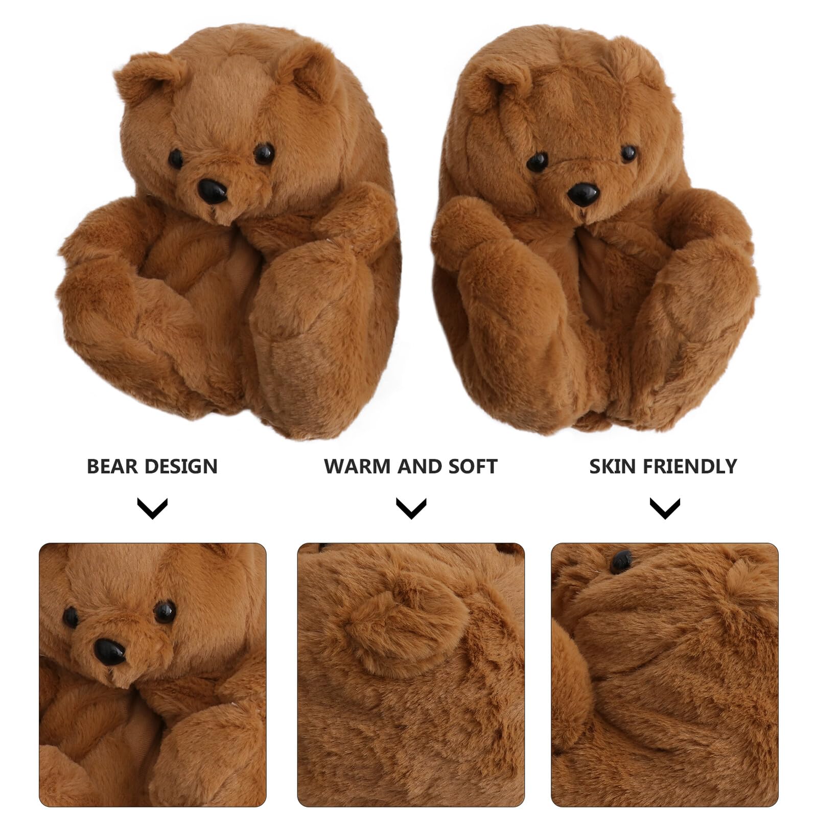 Mipcase Zapatos Cálidos de Felpa para Mujer Pantuflas Antideslizantes Dibujos Animados para Invierno Uso Interior Casa Obsequio de Navidad