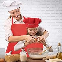 Vista 6 de 12 delantales de chef para niños a granel, juego de delantales artísticos para niños, delantales de chef ajustables con 2 bolsillos para niños