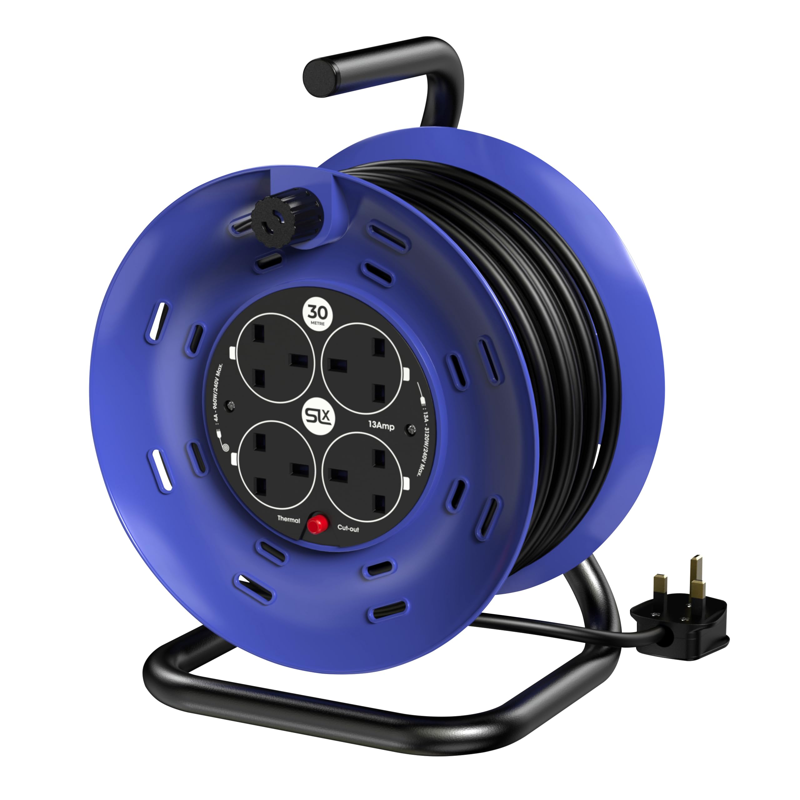 Cavo Prolunga 25m Con Bobina - 4 Prese Britanniche Protezione K 1087464 - Foto 6