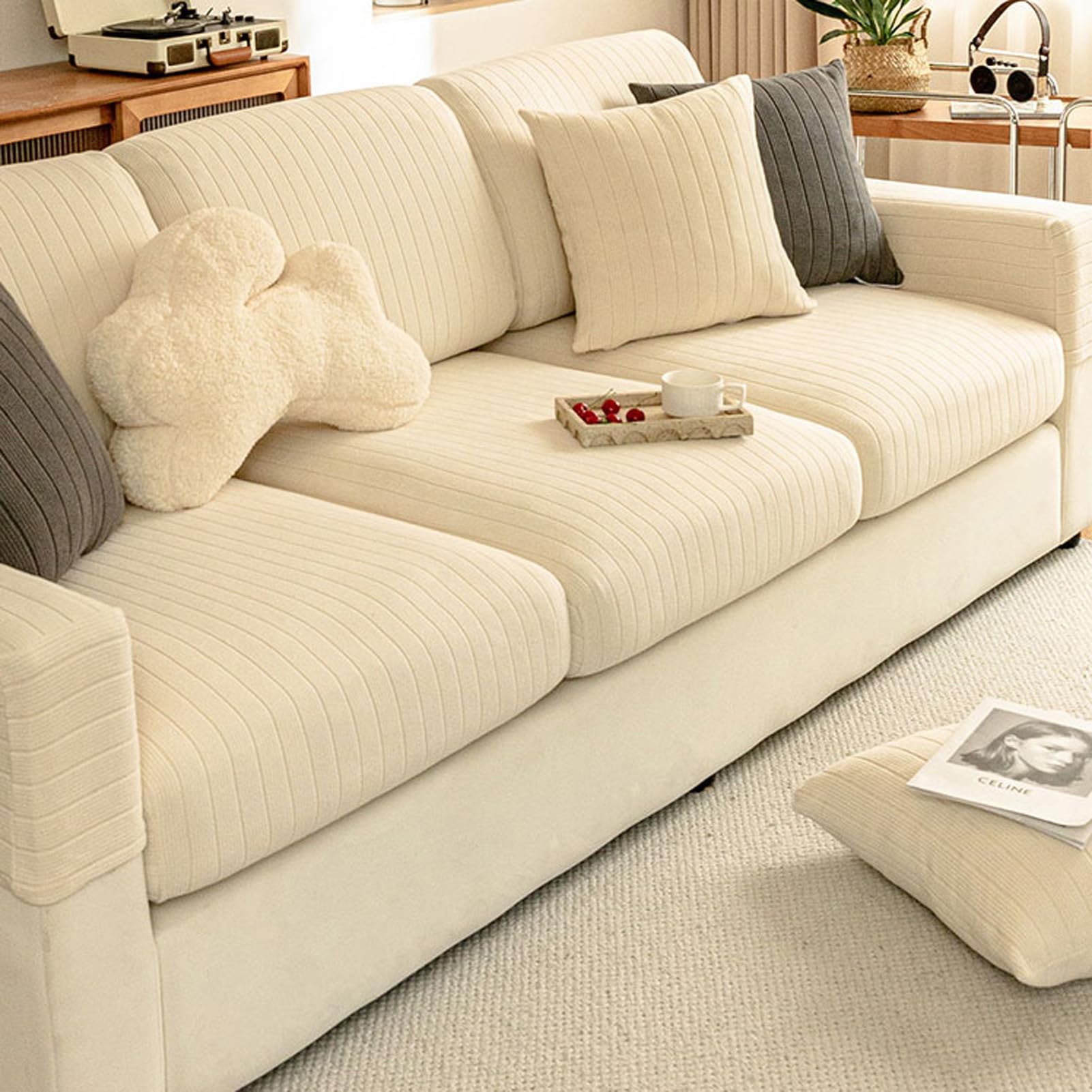 Housses de coussin de siège de canapé anti glisse pour stopper l'usure du velours
