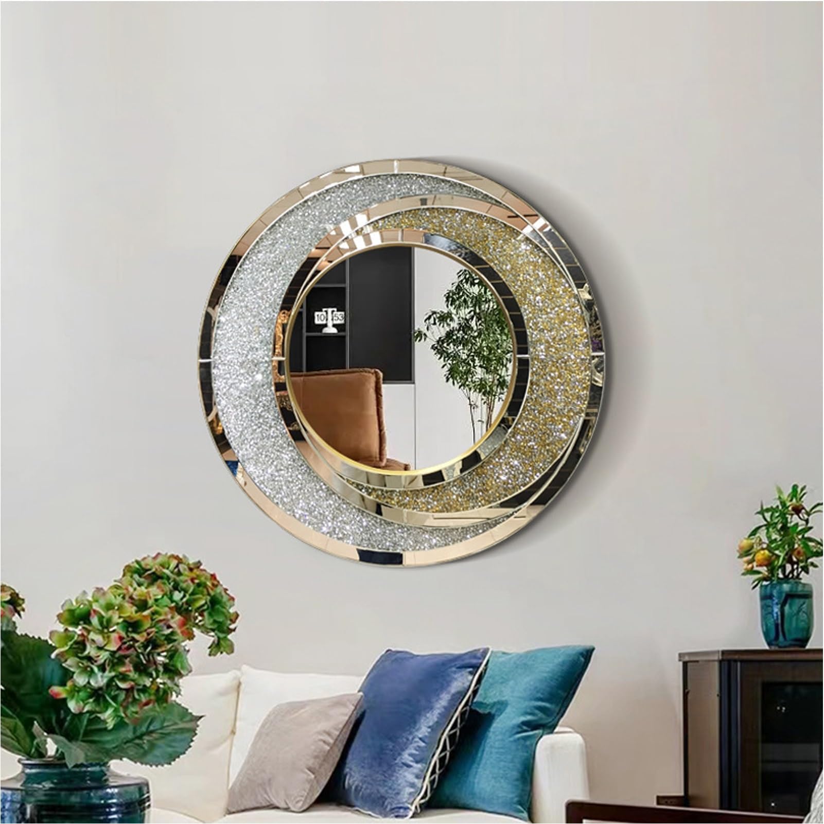TIMESETL Specchi Decorativi Rotondi Da Parete - Set 36 Pezzi In 6 Dimensioni, Adesivi E Moderni