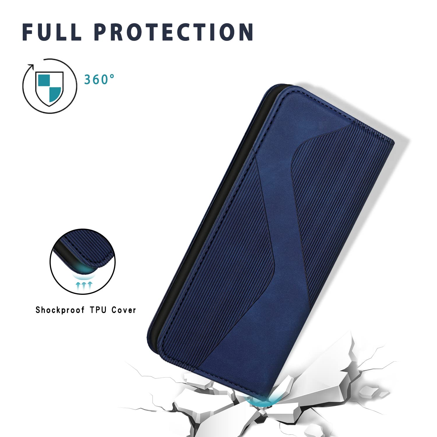 COVER PER OPPO A74 5G Custodia Flip A Libro Magnetica Portafoglio - Foto 2