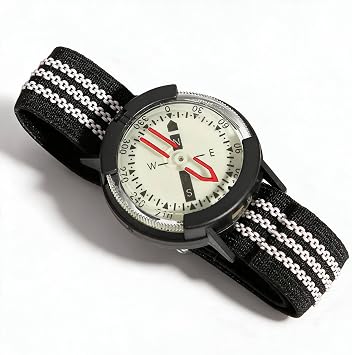 Glow Wrist Compass Watch, Water Proof Dive Compass Watch with Adjustable Strap for Underwater Navigation