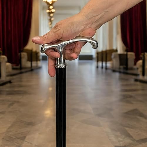 Miniatura 6 de Luxury Walking Stick for Groom & Elderly - Cavagnini Handmade Wood & Pewter Cane, Elegant Robust Design, Ceremony & Daily Use, Made in Italy