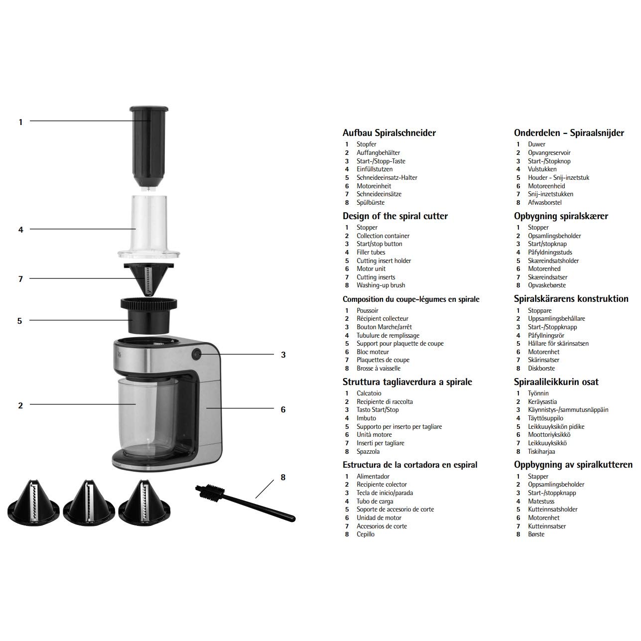 WMF KULT X, Affettatrice a Julienne per Verdure, 1.2 l, 80 W, Argento