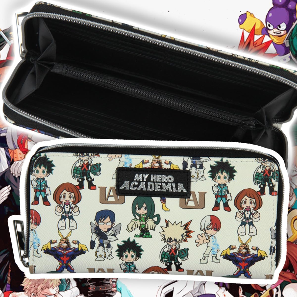 Bioworld My Hero Academia U.A. Chibi Heroes Character Zip Around Wallet