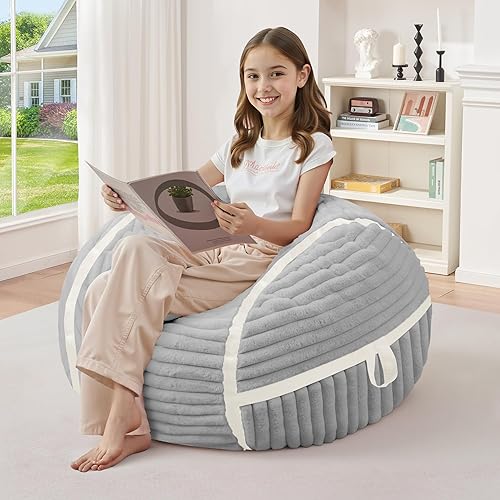 Miniatura 200 de HABUTWAY Puf gigante de 2 pies para adultos, con relleno de espuma viscoelástica, puf grande con funda de terciopelo holandés extraíble para sala de