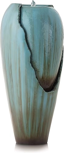 Miniatura 9 de Alpine Corporation DIG100XS con fuente de agua con luz LED 32 pulgadas de alto turquesa