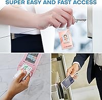 Vista 4 de Mifflin Soporte rígido para tarjetas de identificación con clip retráctil (transparente, paquete de 2), carretes de tarjetas de identificación