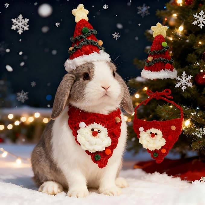Disfraz Navideño para Perro y Gato, Gorro de Árbol de Navidad y Traje de Santa miniatura 4