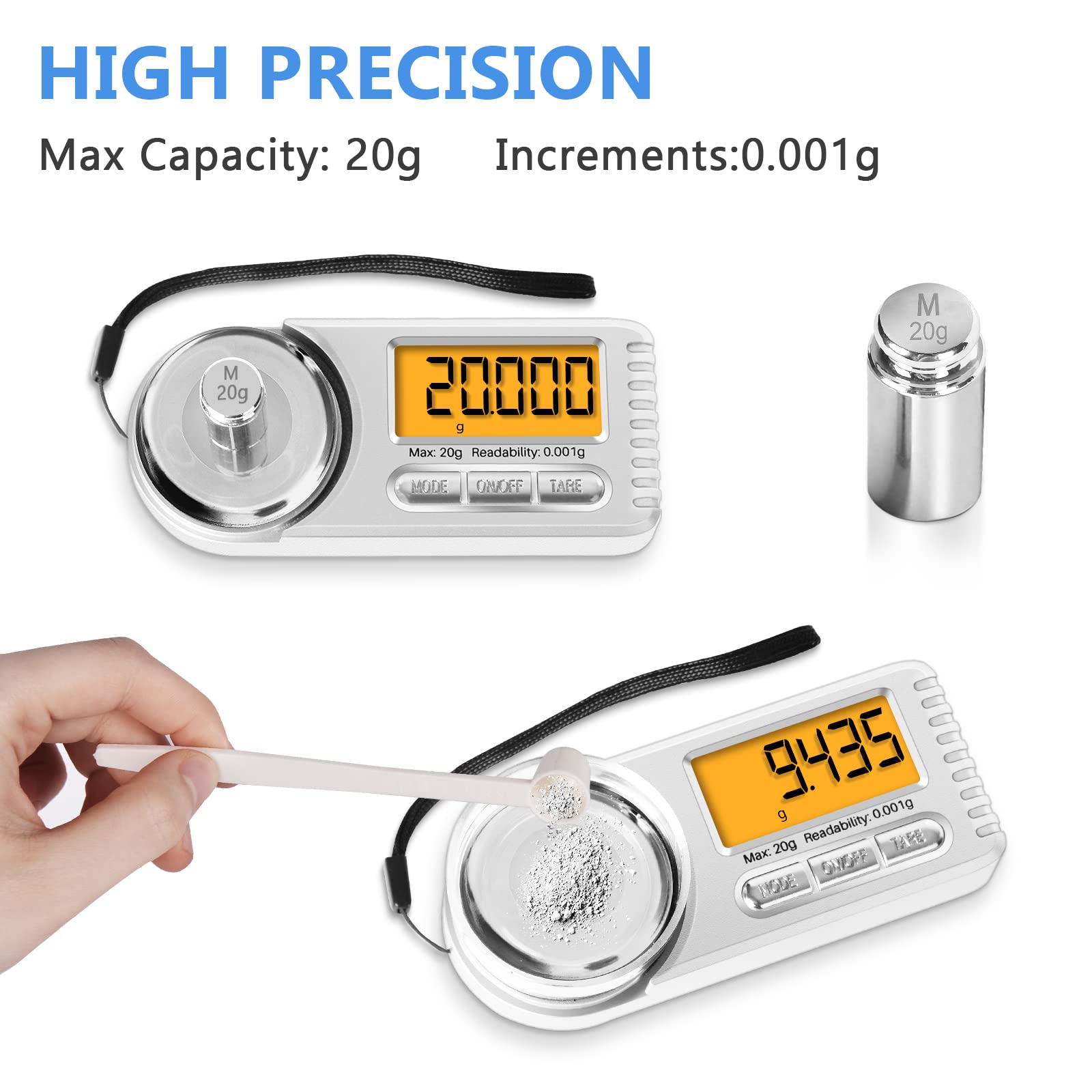 Mini Milligram Scale - 20g Precision for Gold & Gems -2 Mini Milligram Scale - 20g Precision for Gold & Gems -2