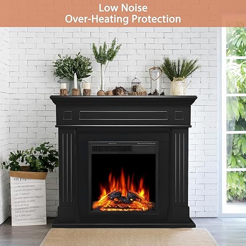 Miniatura 2 de Calentador infrarrojo para estufa eléctrica efectos de llama realistas 3D portátil brillo ajustable sistema de seguridad de sobrecalentamiento 1000