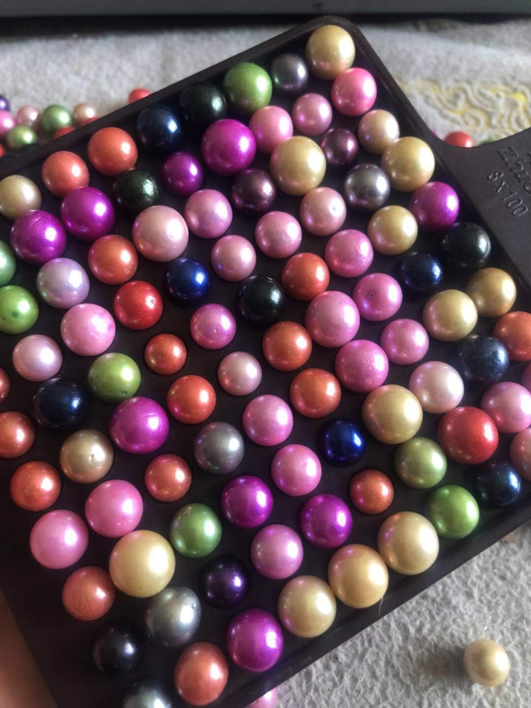 10pcs Freshwater Loose Edison Pearl 9-11mm Round Love Wish Pearls for Jewelry Making