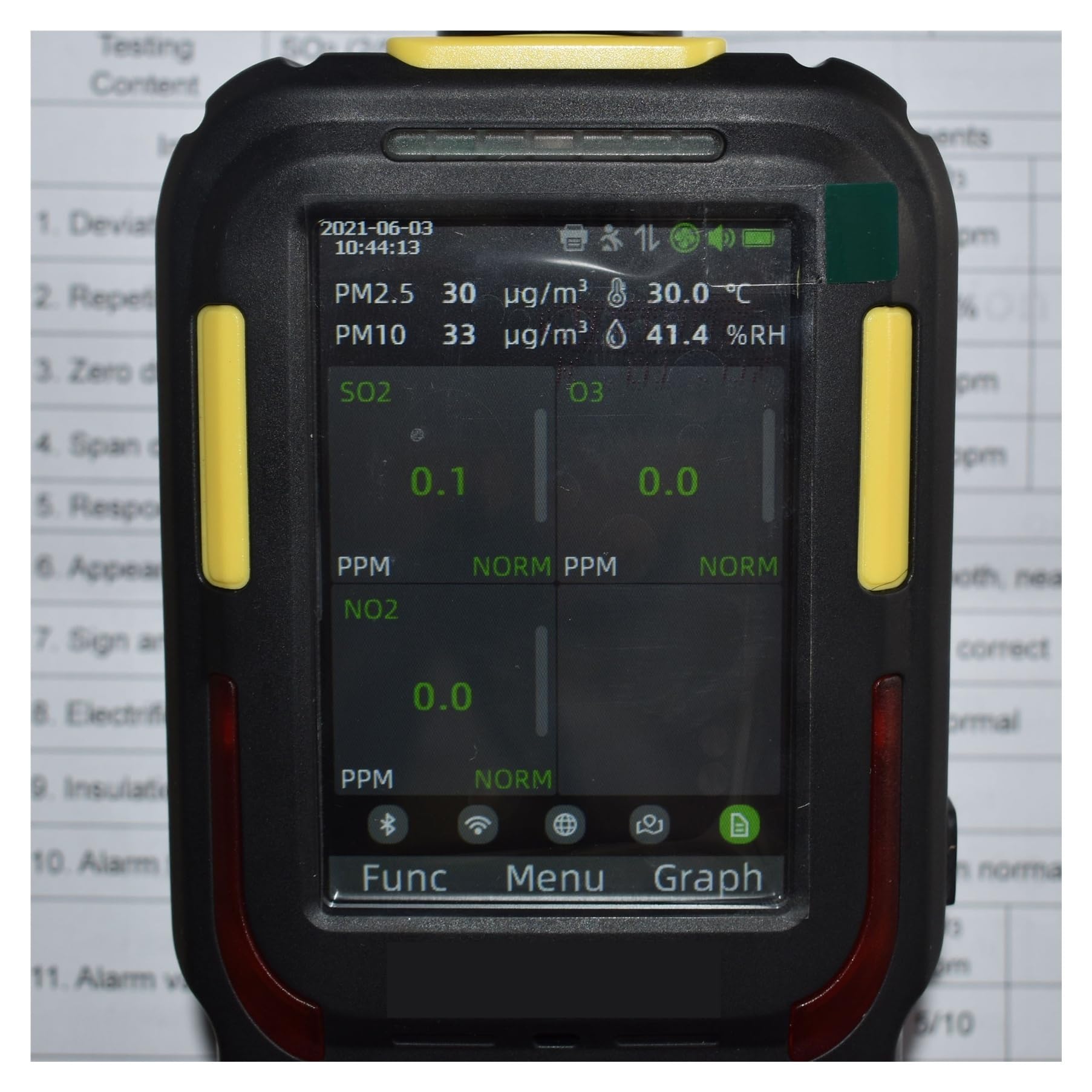 BW-600 Przenośny detektor wielogazowy Przemysłowy detektor gazu Wbudowana pompa CO2 H2S O2 NH3 Temperatura Wilgotność PM2,5 PM10 Wewnątrz/na zewnątrz