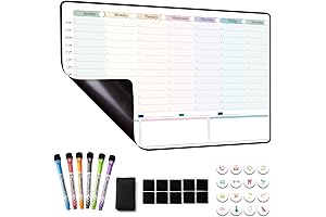 Magnetic Dry Erase Daily Schedule Planner for Fridge