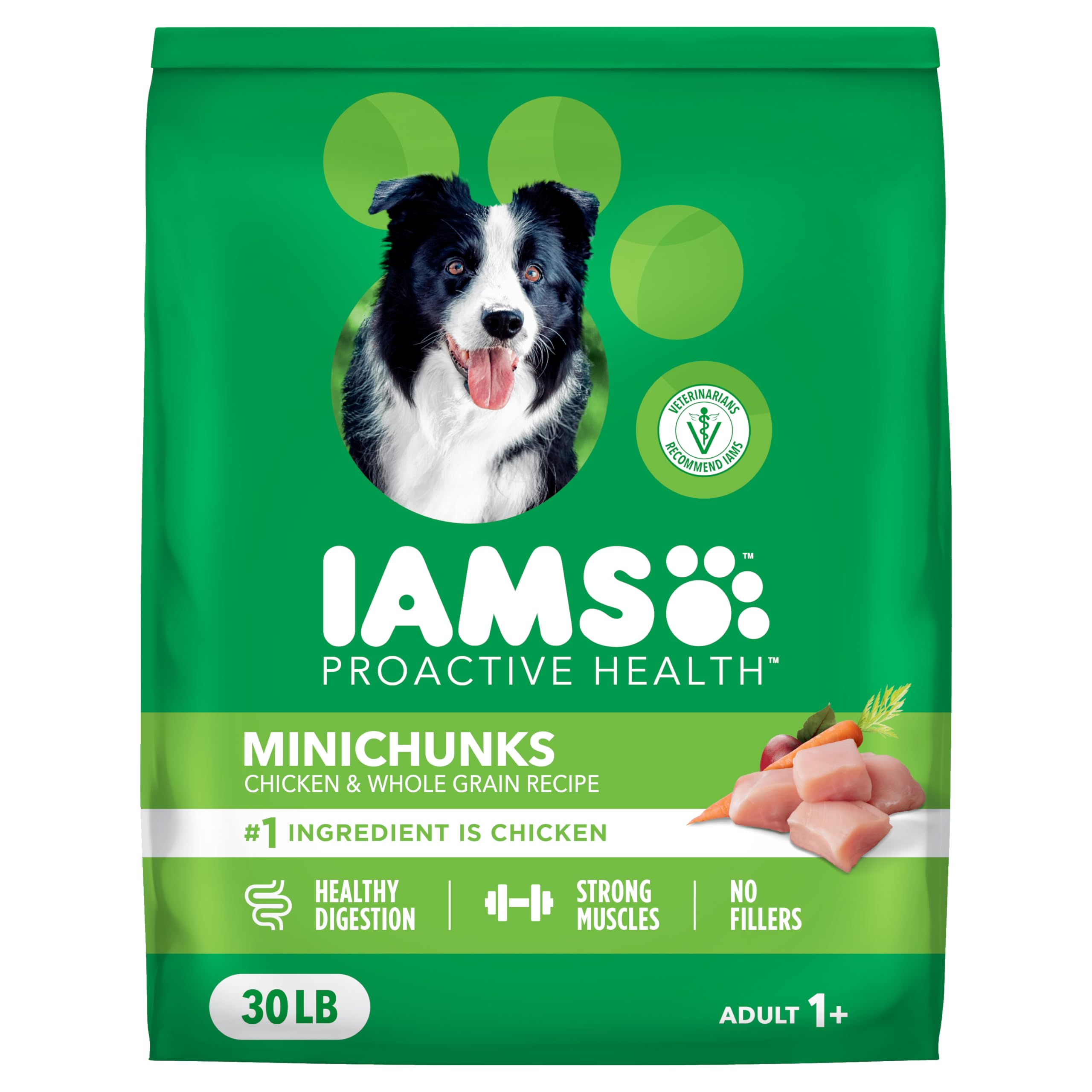 IAMS Proactive Health Minichunks Adult Dry Dog Food with Real Chicken, 30 lb. Bag