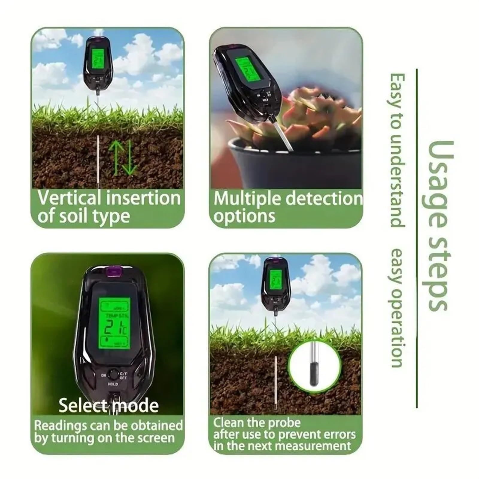 Compteur TDS, PH Mètre 5 En 1 Testeur De Sol Outil Détection Jardinage Pour Fleurs Et Plantes Surveillent L'humidité, La Température, Lumière, Le Niveau D'eau, Pour Les Tests Qualité ,pour eau potable