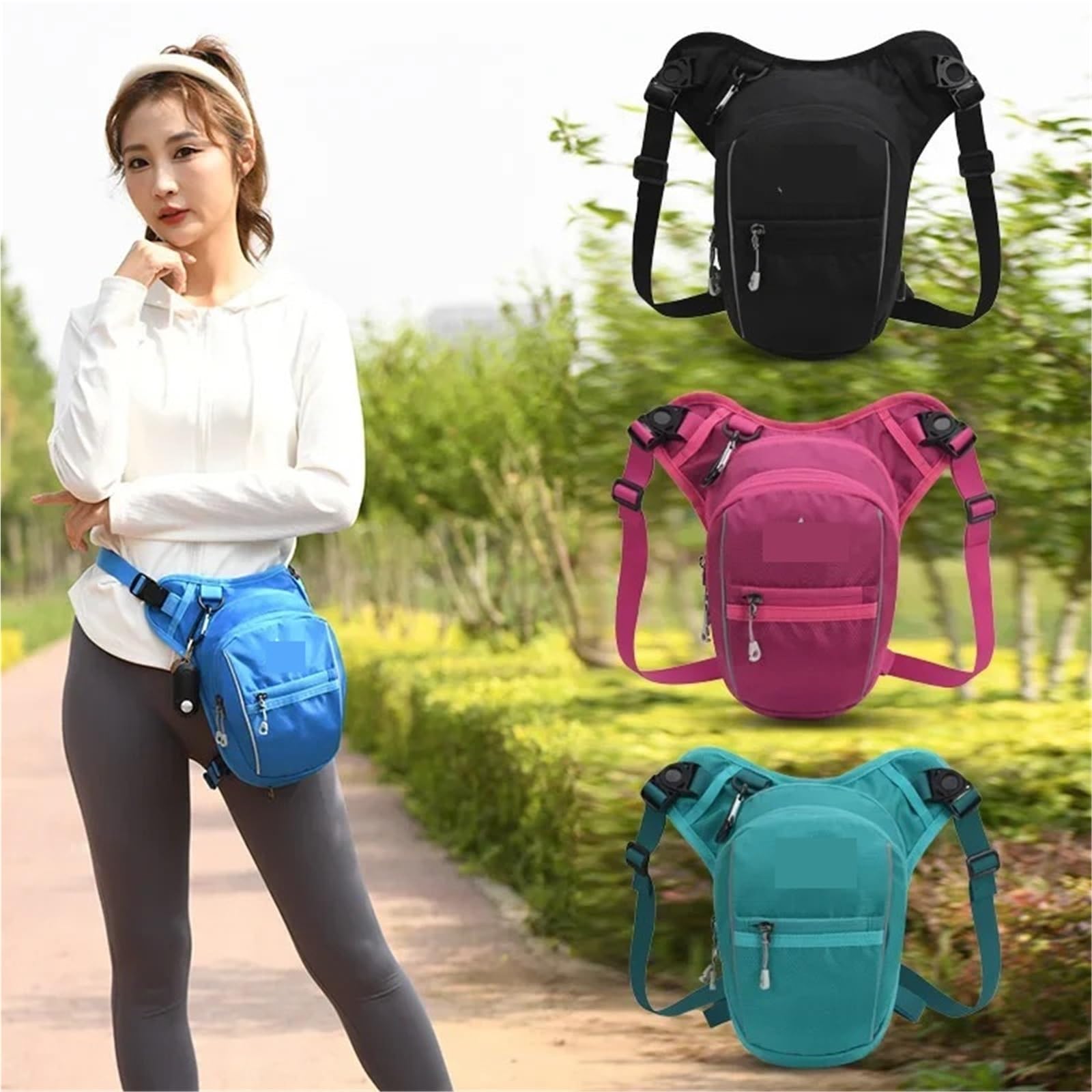 Sacoche De Jambe Moto Sacoche de Jambe Taille Basse for Moto, Ceinture de Cuisse, Hanche, Banane, étanche, Tactique, Voyage, téléphone Portable, Sac à Main(Green)