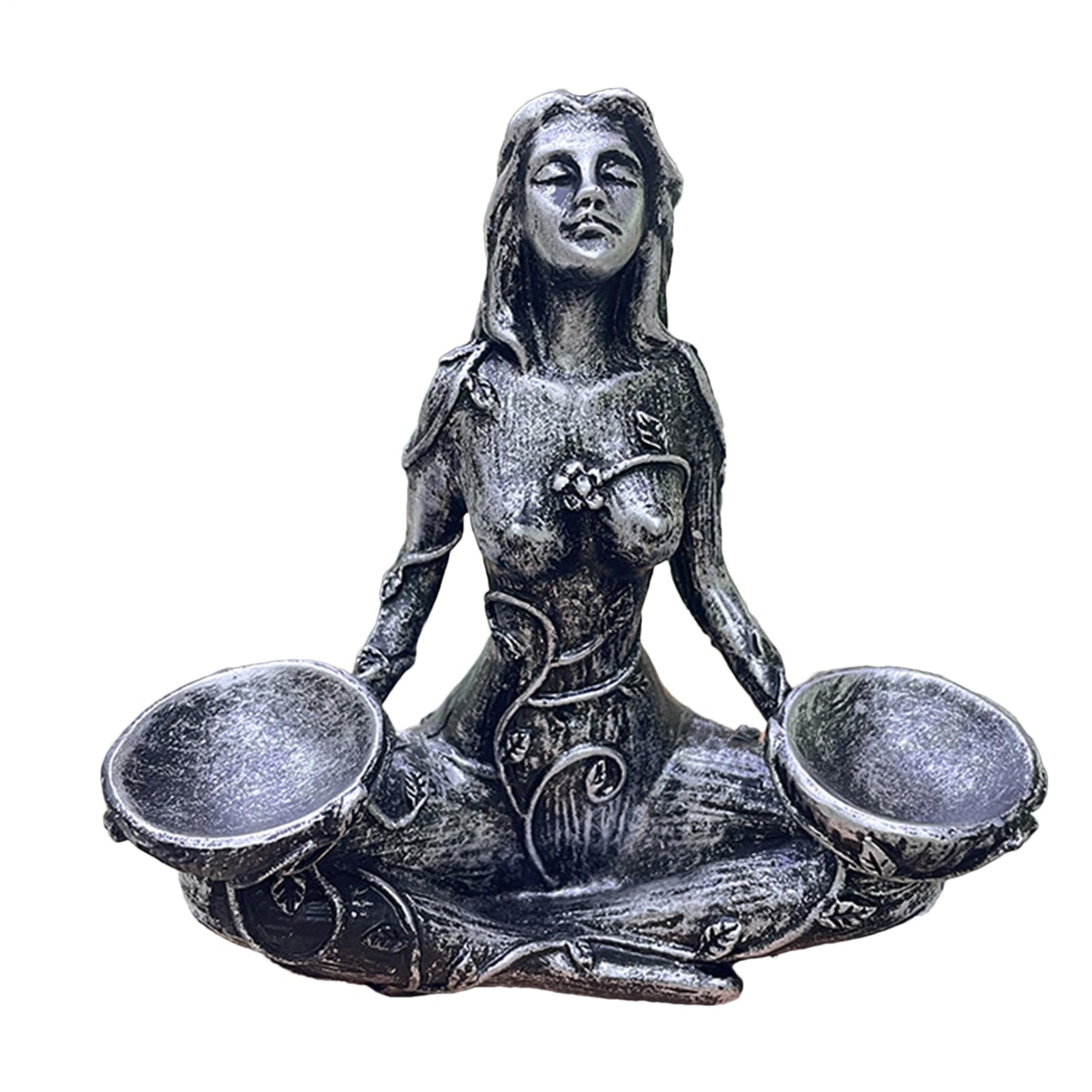 Fovolat Silver Gaia Mother Earth Statue | Ethereal Mother Earth Statue | Gaia Statue | Gaia Art Statue Decoration For Home Desk Bedroom School